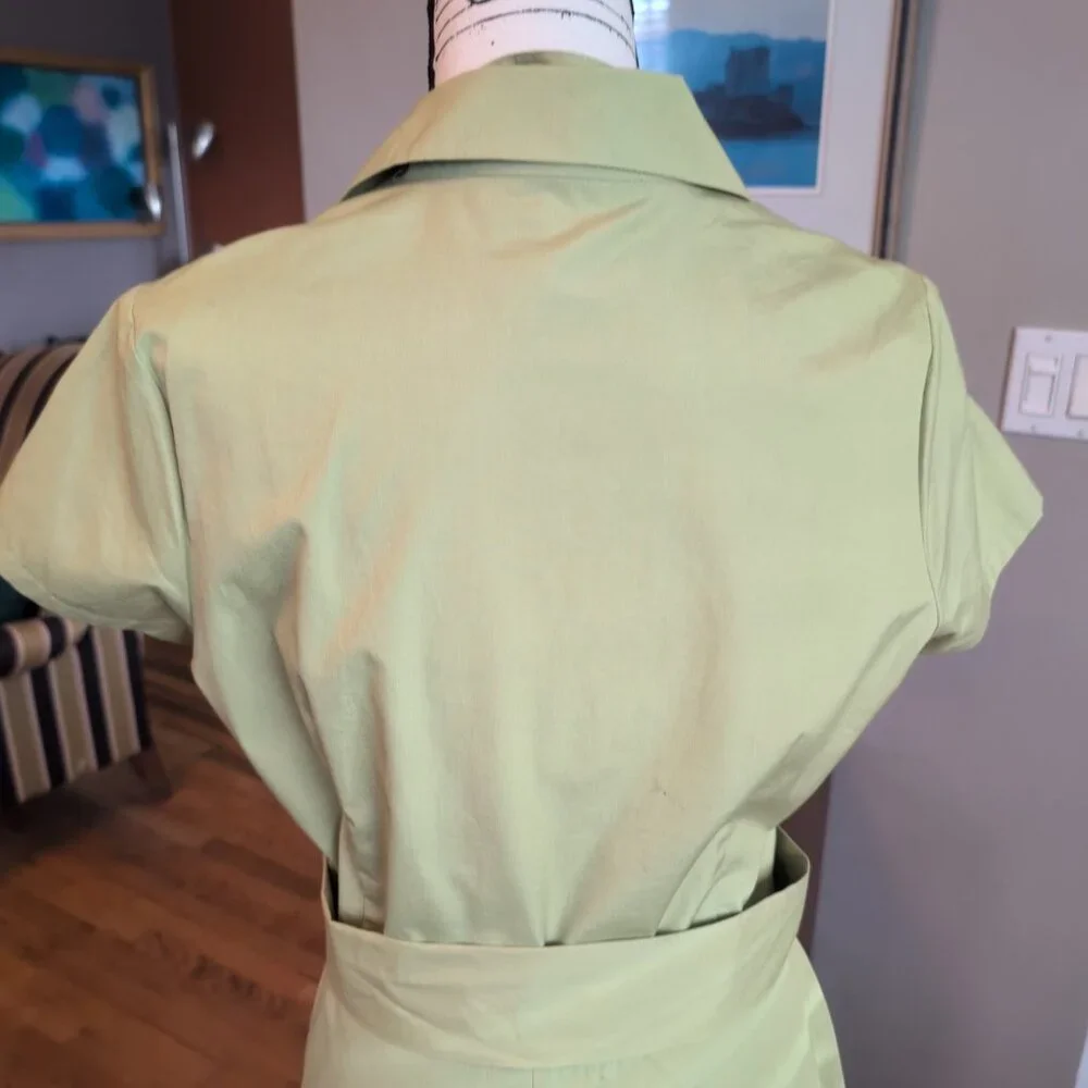 The J Peterman Company 1947 Green Shirt Dress Size 10 - Picture 6 of 9